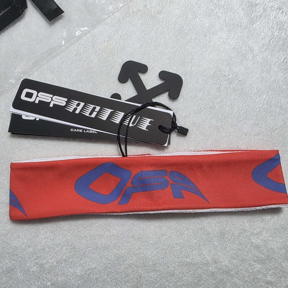 NWT Authentic Off White Active Wavy Logo Headband Orange Blue OS - Picture 2 of 9